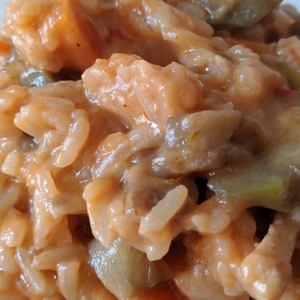 Arroz jazmín cremoso con verduras