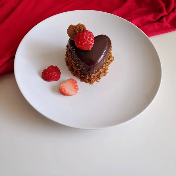 Corazones de texturas de chocolate