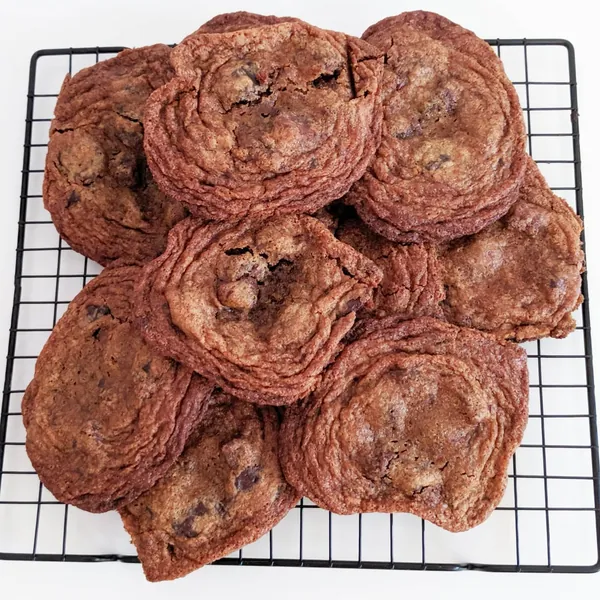 Crispy chewy chocolate chunk cookies
