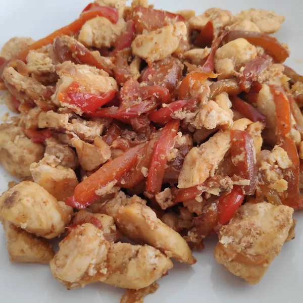 Fajitas de pollo con tortillas casera