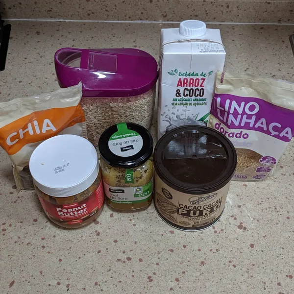 Overnight oats de crema de cacahuete y cacao