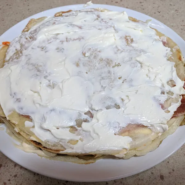 Pastel salado de crepes