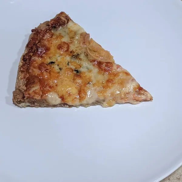 Five-cheese pizza with a three-flour dough