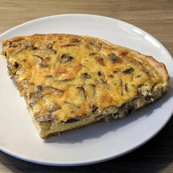 Mushroom and shiitake quiche
