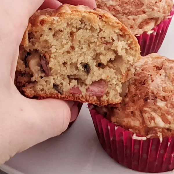 Setas de Mario o Muffins de bacon, champiñones y parmesano