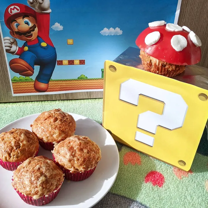 Setas de Mario o Muffins de bacon, champiñones y parmesano